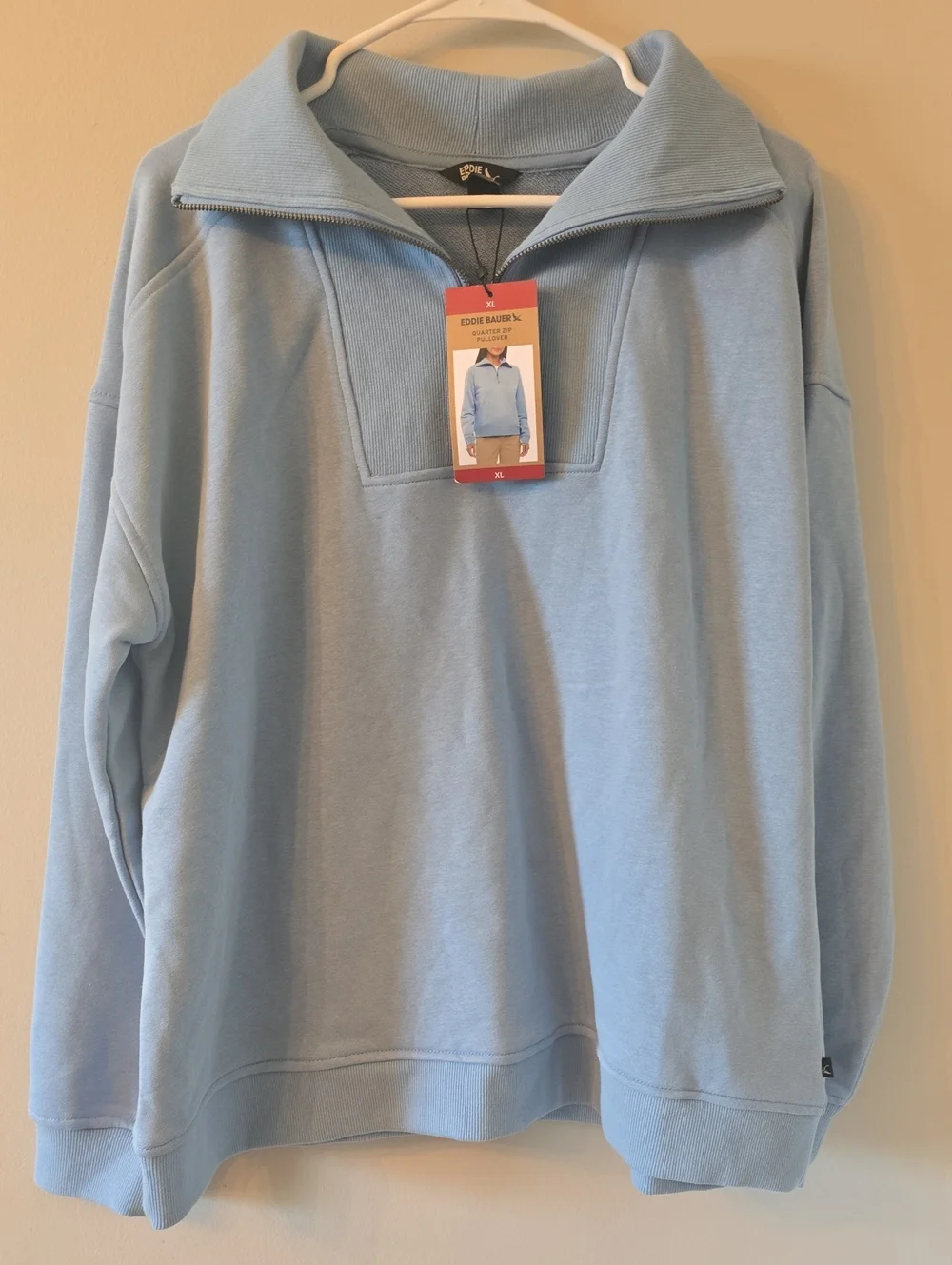 Eddie Bauer Women's Blue Quarter Zip Pullover Sweatshirt Size XL